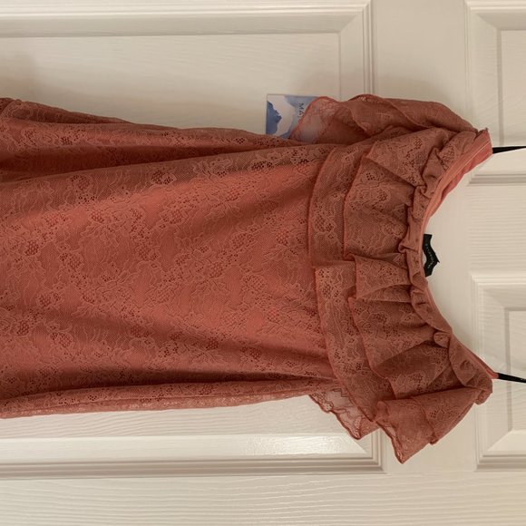 Majorelle Blush Coda Strapless Ruffle Lace Dress - Picture 7 of 7